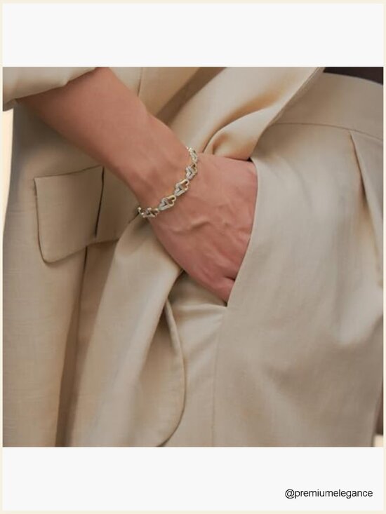 Open Heart Bracelet 18k Yellow Gold Plated Bronze With  18k Gold Plated Diamond Accent Open Heart Bracelet - Adjustable 7.25 Inch